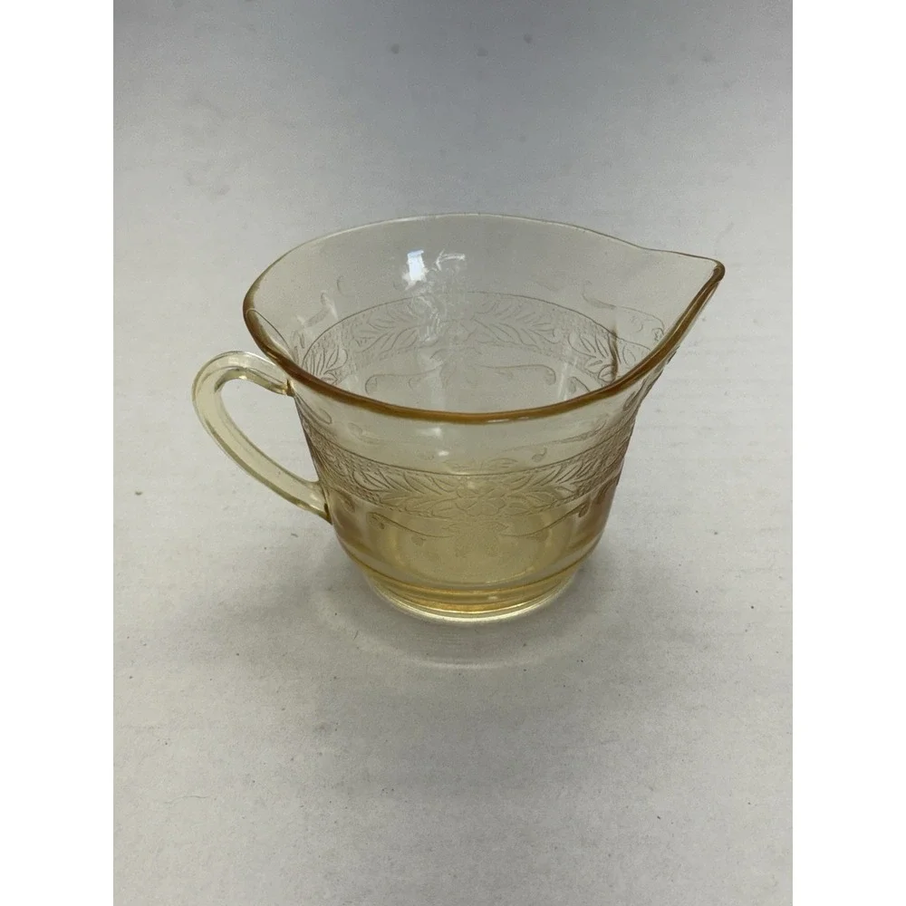 Macbeth Evans S Pattern Rose Yellow Thin Flat Sugar Bowl Depression Glass